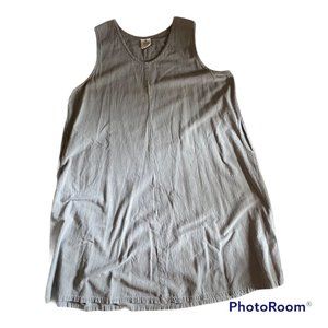 Vintage Deva Lifewear Crinkle Cotton Trapeze Tank Dress, 2X, Gray
